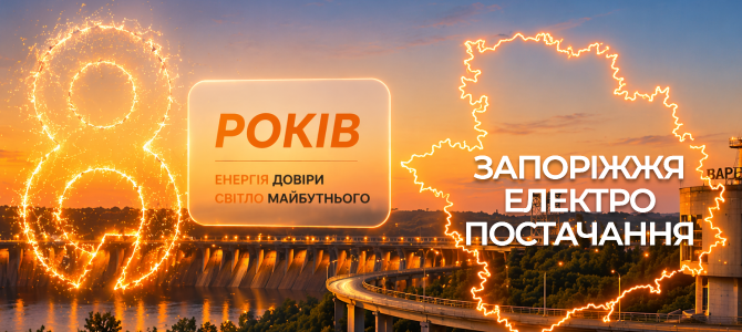 ТОВ «ЗАПОРІЖЖЯЕЛЕКТРОПОСТАЧАННЯ» — 8 РОКІВ СВІТЛА ТА НАДІЙНОСТІ!